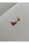 Steel Rose Gold Colored Row Stone Cartilage Colorful Earrings -right ear- no blackening- - 3