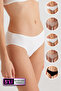 Women's 5-Piece Economical Pack Black White Skin 2056 No Show Cotton Basic Panties (Slip Gift with Lace)