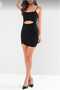 Women's Belly Detail Asymmetrical Wrap Skirted Strap Mini Evening Dress Bodycon Graduation Dress - 5