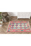 Cotton 575 Ethnic Authentic Fringed Colorful Woven Base Rug - 2