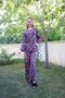 Fashion Stripe Women's Combed Cotton Wide Leg Pajama Set 4123 - 4
