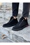 Men's Black Genuine Leather Boots-Black