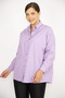 Women's Large Size Lilac Front Buttoned Long Sleeve Shirt 65N36800 - 5
