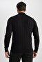 Black Slim Fit Slim Fit Half Turtleneck Knitwear Sweater X7395Az23Au - 5