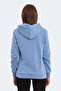 Keshian in Women's Hooded Blue Sweatshirt with Pockets - 2