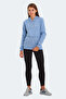 Keshian in Women's Hooded Blue Sweatshirt with Pockets - 7