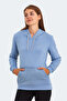Keshian in Women's Hooded Blue Sweatshirt with Pockets - 4