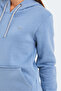 Keshian in Women's Hooded Blue Sweatshirt with Pockets - 5