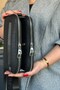 Women's 5-Compartment Adjustable Long Strap Shoulder Bag 6 Compartments 28 X18 cm 4023-Jp Black -Gzd- - 7