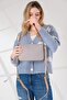 Gray Color Embossed Printed 5 Compartment Zipper Closure Shoulder Bag Handbag 4036-pls -GZD- - 2