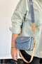 Small Size 2 Straps Daily Women's Cross Shoulder Bag 4086 Denim Combination -Gzd- - 2
