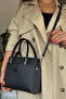 Black Combination Color Just Polo Print Patterned Special Series Hand and Shoulder Bag Gq-4045-Gd -Gzd- - 3