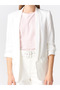 Women's Ecru Sleeve Gathered Boyfriend Jacket 101A06702 - 3