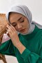 وشاح تويل بلون واحد فضي - 2