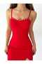 Slit Mini Dress with Straps and Stone Detail - 2