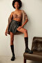 Black Flower Patterned Trouser Socks - 2