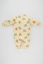 Baby Girl 2;5 Tog Fiber Slogan Printed Combed Cotton Sleeping Bag - 5