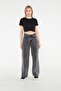 Melisa Loose Jeans Smoked Snow Lycra Palazzo Wide Leg Jeans - 2