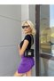Purple Asymmetric Cut Mini Skirt - 5