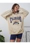 Hooded Beige Colorada Oversized Sweatshirt