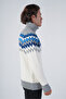 Gray-Bone Men's Hair Braided Jacquard Patterned Turtleneck Knitwear Wool Sweater - 2