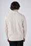 Beige Men's Execution Hair Braided Turtleneck Knitwear Wool Sweater - 3