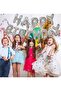 Happy Birthday Silver Color Letter Foil Balloon Set - 2