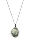 Prehnite Natural Stone Silver Colored Necklace