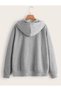 Unisex Plain Oversize Hooded Zipper Cardigan - 2
