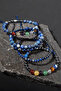Strong Intuitions & Seven Chakra Bracelet Set with Lapis, Agate, Citrine, Tiger Eye Certified Natural Stone - 4