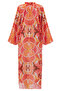 Tie-Up Long Sleeve Patterned Long Dress - 8