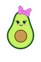 Cute Avocado Car, Motorcycle, Helmet, Laptop, Glass Sticker 14X10 cm