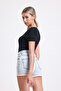 women's black short sleeve square neck blouse - 7