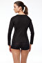 Women's Black Round Neck Long Sleeve Viloft Thermal Top Underwear 706 - 3