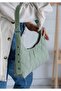 Women's Water Green Hand and Shoulder Bag - 3