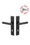 Black Matte Mirrored Luxury Elite Lever - 40mm Door Lock Set of 2 - 4