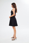 Women's Black Flexible Scuba Fabric Transparent Detailed Evening Dress 2222 - 7