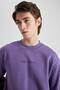 Boxy Fit Crew Neck Printed Sweatshirt V5306Az23Au - 3