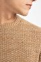 Standard Fit Regular Cut Crew Neck Textured Basic Plain Knitwear Sweater R1175Az23Au - 5
