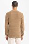 Standard Fit Regular Cut Crew Neck Textured Basic Plain Knitwear Sweater R1175Az23Au - 6