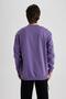 Boxy Fit Crew Neck Printed Sweatshirt V5306Az23Au - 4