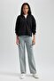 Regular Fit Zippered High Collar Sweatshirt - 2