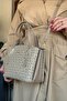 Women's Printed Patterned Shoulder Bag and Wallet Set 2066-Jp Sand Combination -Gzd- - 5