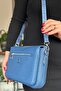 Women's 3-Compartment Adjustable Long Strap Messenger Bag and Shoulder Bag Petrol Color 4013 -Gzd- - 3