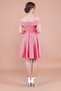 Flexible Atlas Fabric Low Shoulder Detailed Pleated Strap Mini Dusty Rose Evening Dress 342 - 4