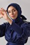 Plain Twill Scarf - Navy Blue - 4