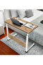 Height Adjustable Desk - Atlantic Pine (Wheeled) 80X40 Oval Edge