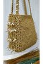 Luxury Hand Knitted Pearled Paper Thread Women's Shoulder Bag (Color Straw) - 5