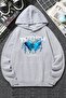 Unisex Blue Butterfly Printed Sweatshirt