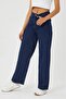 Peneloppe Women's Navy Blue High Waist Wide Leg Denim Jeans Loose